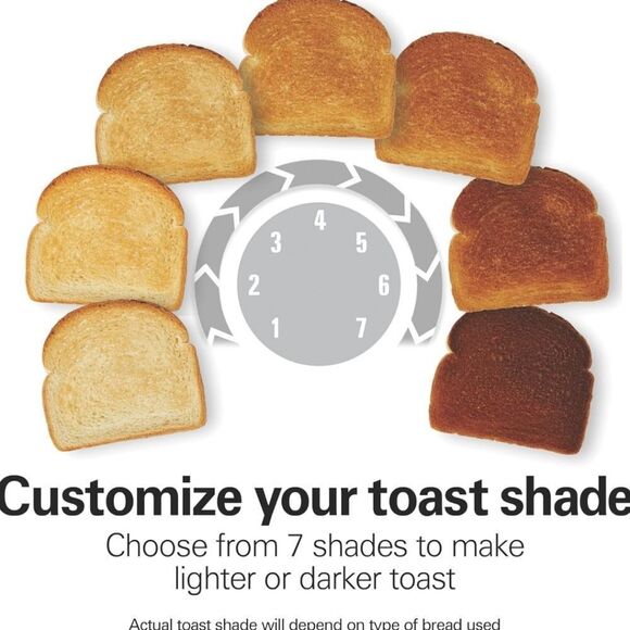 HAMILTON BEACH 2 SLICE SLICE EXTRA WIDE SLOT WITH BAGEL & DEFROST sett… - Picture 8 of 16